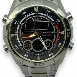 ■稼働品・希少・レア　CASIO　カシオ　EDIFICE　エディフィス　EFA-115　アナデジ　黒文字盤　クォーツ メンズ 腕時計　電池交換済