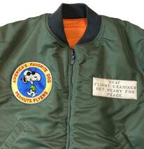 美品 Buzz Rickson's バズリクソンズ MA-1 D-TYPE フライトジャケット SNOOPY PATCH スヌーピー Vintage PEANUTS BR14435 Lサイズ_画像2