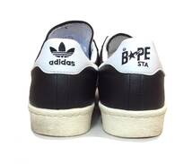 A BATHING APE x adidas アベイシングエイプ アディダス SUPERSTAR SS80S BAPE スニーカー べイプ ブラック/ホワイト メンズ 26.5cm _画像7