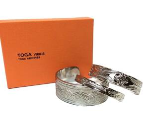 未使用 TOGA VIRILIS トーガビリリース Metal bangle set メタルバングルセット 3点セット シルバー （ma)