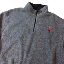 RALPH LAUREN ラルフローレン POLO SPORT ポロスポーツ ポロベア フリースジャケット ハーフジップ USA製 ポケット付き グレー メンズ XL_画像2