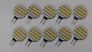 計10個 24発 SMD LED 8個+おまけ2個 電球色 カムロード ハイエース 照明 キャンピングカー 12V G4 ダウンライト 汎用 ウォームホワイト 