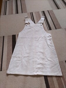 【しまむら】◆オーバーオールスカート◆白150size