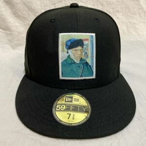 NEW ERA×ゴッホ コラボ キャップ 帽子 59FIFTY 包帯をした自画像 刺繍 サイズ58.7cm ブラックVINCENT VAN GOGH