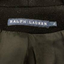 B343 RALPH LAUREN ラルフローレン ウールコート ダブル コート アウター 上着 羽織り 長袖 カシミヤ混 ブラック 黒 レディース 2_画像9