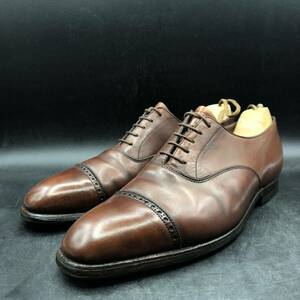 M1974 Crockett&Jones クロケットアンドジョーンズ Belgrave ベルグブレイブ パンチド キャップトゥ 9 E 27.0cm相当 ブラウン 9427