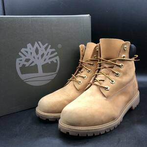 M2009 良品 Timberland ティンバーランド 6インチ プレミアム ウォータープルーフ ブーツ ジュニア US7/25.0cm ウィート ヌバック TB012909