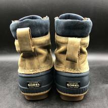 AM2073 良品 SOREL ソレル CHEYANNE LACE FULL GRAIN シャイアンレースフルグレイン スノーブーツ メンズ US7/25.0cm ネイビー ブラウン_画像7