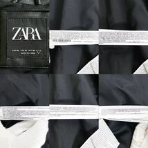 未使用級!!XL相当!!ZARA 【艶々の逸品】ザラ ダブル ライダース ジャケット ブルゾン メンズ レザー ブラック XL 黒 アウター 合成皮革_画像10