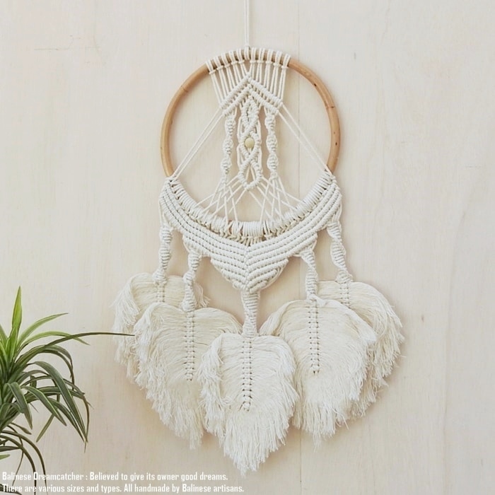 Dream Catcher Macrame Type D Size M Width 40~44cm Length 80~90cm Wall Decor Boho Bohemian, Handmade items, interior, miscellaneous goods, panel, Tapestry