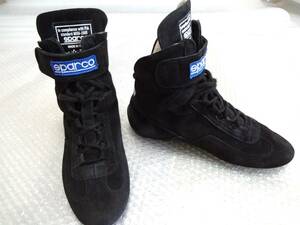 SPARCO 四輪 レーシングシューズ TOP Driver FIA8856-2000 size41 約25.8-26.4cm 黒 本革バックスキン Made in italy スパルコ 2