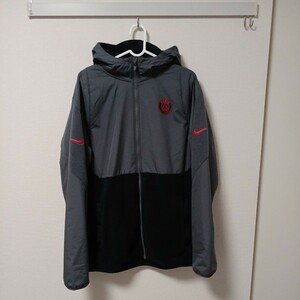 新品！　PSG　NIKE　フリース　 ジップアップ 　ジャケット　Lサイズ　パリサンジェルマン　ナイキ　グレー&ブラック