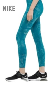 NIKE lady's L size leggings blue green la female woshu yoga pants tights 