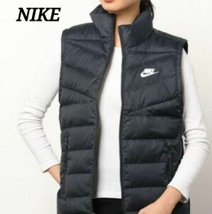 NIKE L size lady's down vest THERMA regular price 14300 jpy 