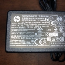 【中古】HP　ACアダプタ　TPC-AA53_画像2