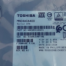 【新品・未使用】東芝　TOSHIBA S内蔵HDD 3.5インチ 4TB　MN04ACA400_画像2