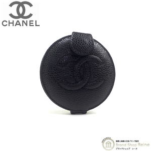 シャネル （CHANEL） キャビアスキン コンパクト ミラー 手鏡 ブラック（中古）