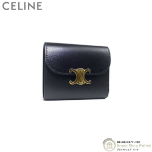 Кошелек Celine Small Clap Trion French Colf Compact Compact Fold Wallet 10d78 Black (New)