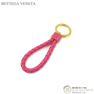 ボッテガ ヴェネタ （BOTTEGA VENETA） イントレチャート キーホルダー キーリング 651820 クランベリー（新品）