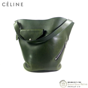 セリーヌ （CELINE） バケットバイカー ワンショルダー トート バッグ 17795 旧ロゴ カーキグリーン（中古）