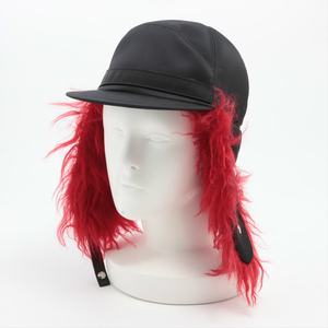 プラダ （PRADA） CAPPELLI ナイロン フライトキャップ トライアングルロゴ 帽子 Sサイズ 1HC180 NERO×CERISE（新品同様）中古