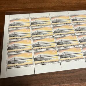切手 関門橋開通記念 1973 20円×20枚 1シート 額面400円の画像3