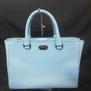 ◎マイケルコース◎MICHAEL KORS Selma Large Saffiano Sky Blue フルレザー バッグ ライトブルー系 美品 定番人気 即発送