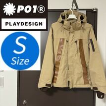 P01 プレイデザイン スノーボード スノボ メンズ ジャケット Sサイズ S ウエア ウェア 1 ベージュ PLAY DESIGN ラブ LOVE JACKET 1番_画像1