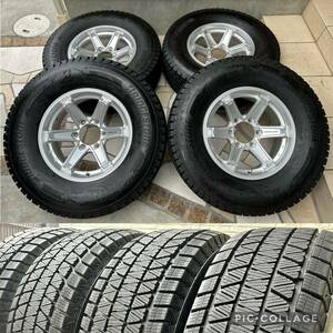 【BS超バリ山スタッドレス】 265/70R16 ランドクルーザープラド ランクル ハイラックスサーフ サファリ 7J+5 6H-PCD139.7◇4本セット