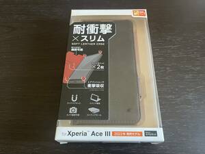 中古美品 ELECOM SONY Xperia Ace III用 耐衝撃×スリム ソフトレザーケース PM-X223PLFYBK ブラック ブラック