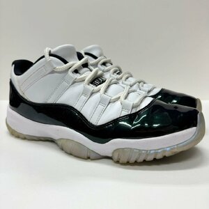 27.5cm AIR JORDAN 11 RETRO LOW 528895-145 エア ジョーダン 11 レトロ ロー ホワイトグリーンブラック メンズ スニーカー EG H102220