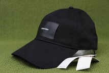 現品のみ新品並行正規 カルバンクライン CALVIN KLEIN キャップ 帽子 レザーパッチ ブラック 黒色系 管理No4E_画像1