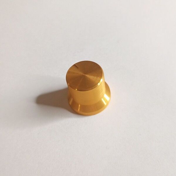アルミニウム製ハットノブ Gold 金 ローレットタイプ 6mmx18T