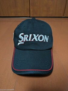  ゴルフキャップ スリクソン 帽子 スポーツ 美品 刺繍 フリーサイズ ブラック 黒