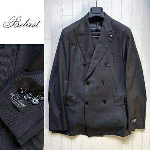 新品 22AW Belvest 6B ダブル ブレステッド Super130's スーツ 48 ベルベスト ISAIA アットリーニ LARDINI Kiton Brioni ロロ ピアーナ