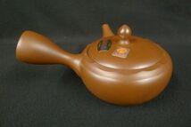 X436 未使用 常滑焼 神龍 銘 横手急須 帯茶こし 幅16cm 茶器 煎茶道具 紙箱付/60_画像3