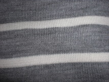 NEMIKA レリアン 白×グレー ボーダー 編み込みリボン袖 ニット １３＋_画像6