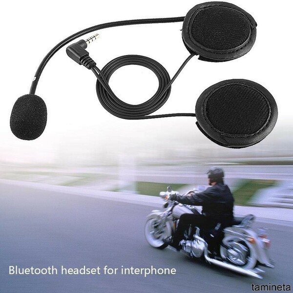 バイク向けインカムの予備マイク ノイズキャンセル ヘルメット 電話 音声 Bluetooth 3.5mmジャック V4 V6 ツーリングにあると便利インカム