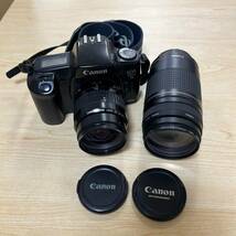 【TH1211】Canon キャノン EOS 1000S EF 75-300mm 4-5.6 35-80mm レンズ2本付 フィルムカメラ 一眼 動作未確認 レトロ アンティークカメラ_画像1