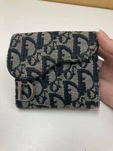 【4c8】 Dior折り畳み財布 財布 折り畳み ディオール コンパクト トロッター ウォレット キャンバス かわいい おしゃれ Dior