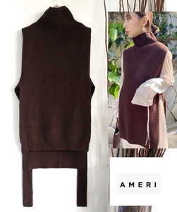 AMERI/アメリ/レイヤードデザインボリュームニットベストTOP/¥22,000税込