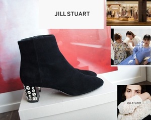 美品/JILL STUART/ジルスチュアート/ビジューヒール/スウェードブーツ/24 1/2￥24,310税込