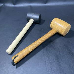 ●ZA8 木槌 木ハンマー ゴムハンマー 2つまとめて 工具 打ち具