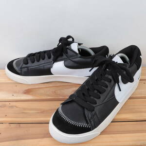 z8469 ナイキ ブレーザーロー77 ジャンボ US10 28.0cm/黒 ブラック 白 ホワイト NIKE Blazer Low 77 Jumbo メンズ スニーカー 中古