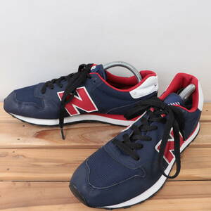 z8697【500】ニューバランス US8.5 26.5cm/紺 ネイビー 赤 白 newbalance メンズ スニーカー 中古