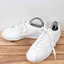 z8870 ナイキ クラシック コルテッツ レザー US7.5 25.5cm/白 ホワイト クリーム NIKE CLASSIC CORTEZ LEATHER メンズ スニーカー 中古_画像1