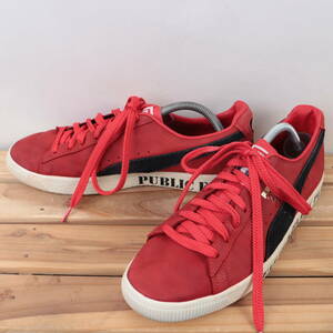 z8936 プーマ パブリック・エネミー×クライド US10 28.0cm/赤 レッド 黒 紺 白 PUMA PUBLIC ENEMY X CLYDE メンズ スニーカー 中古