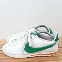 z9046 ナイキ ストレンジャーシングス クラシックコルテッツ US10 27.0cm/白 ホワイト 緑 NIKE CLASSIC CORTEZ レディース スニーカー 中古_画像4