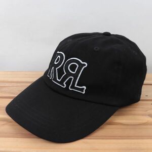 drlc1【美品】ラルフローレン ダブルアールエル 黒 ブラック RALPH LAUREN RRL ロゴ キャップ CAP 帽子 ブランド 中古 古着 正規品