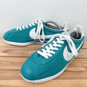 z8756 ナイキ コルテッツ US11 29.0cm/青 ブルー ブルーグリーン 白 ホワイト系 NIKE CORTEZ メンズ スニーカー 中古